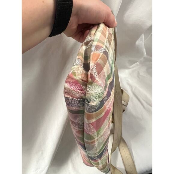 Coach Pink Tan Poppy Daisy Madras Signature Plaid Adjustable Crossbody Bag GS - Picture 3 of 5